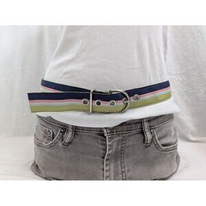 American Eagle Y2K ribbon belt, women's size medium, blue, green, pink 38" S4